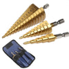 SET 3 BURGHIE CONICE IN TREPTE, NUMEROTARE MARCATA, MATERIAL OTEL