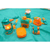 SET CAMPING EXTERIOR/INTERIOR PENTRU COPII, COVORAS, 18 USTENSILE DE JOACA, +3 ANI, MULTICOLOR