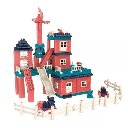 Set constructii, casa si curte, 251 piese, multicolor
