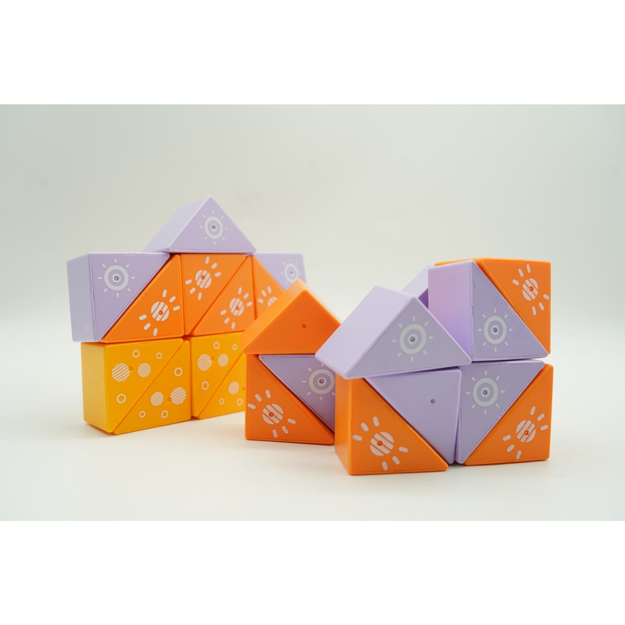 Set inteligent de constructie cu piese magnetice, 26 de piese, pentru copii, +3 ani, multicolor