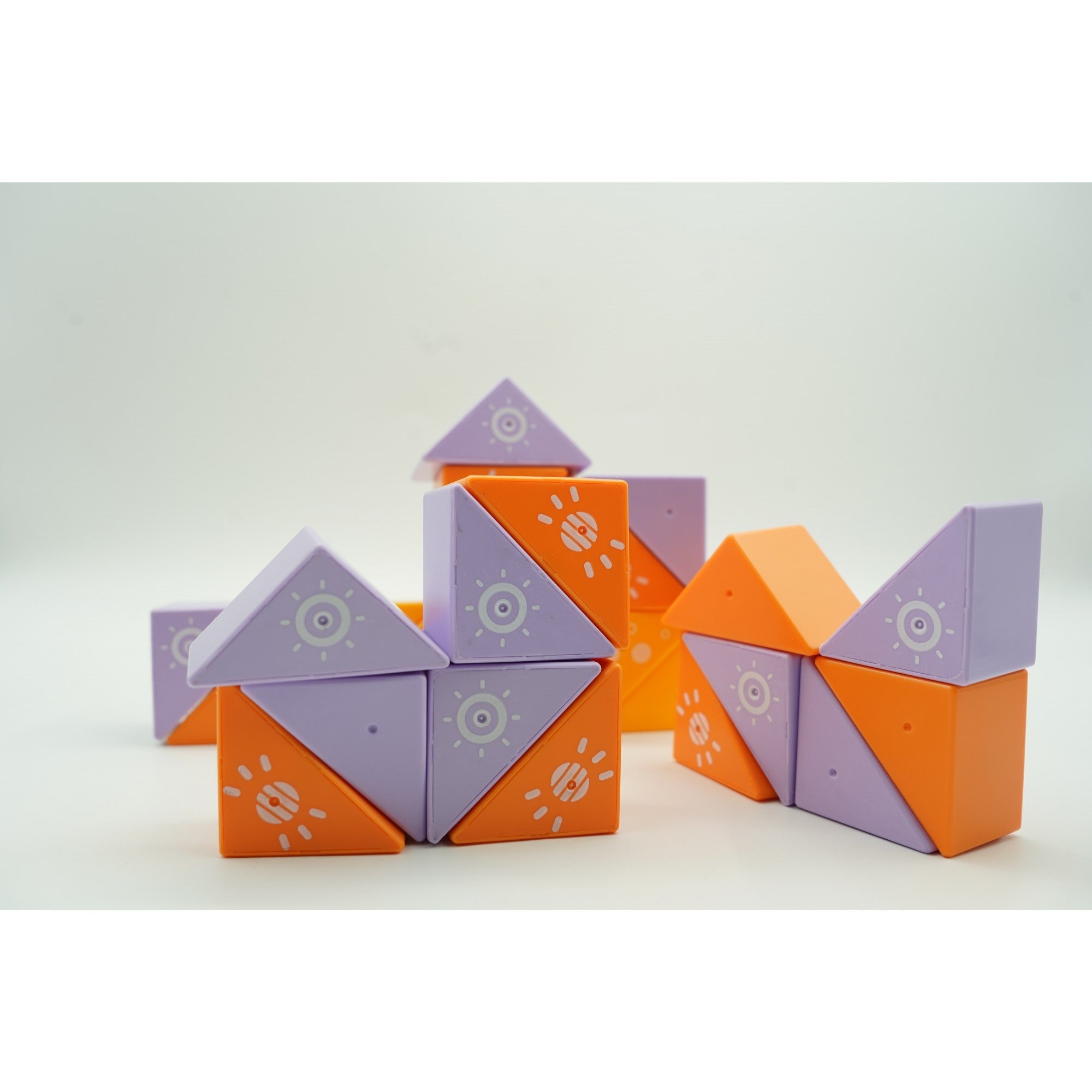 Set inteligent de constructie cu piese magnetice, 26 de piese, pentru copii, +3 ani, multicolor