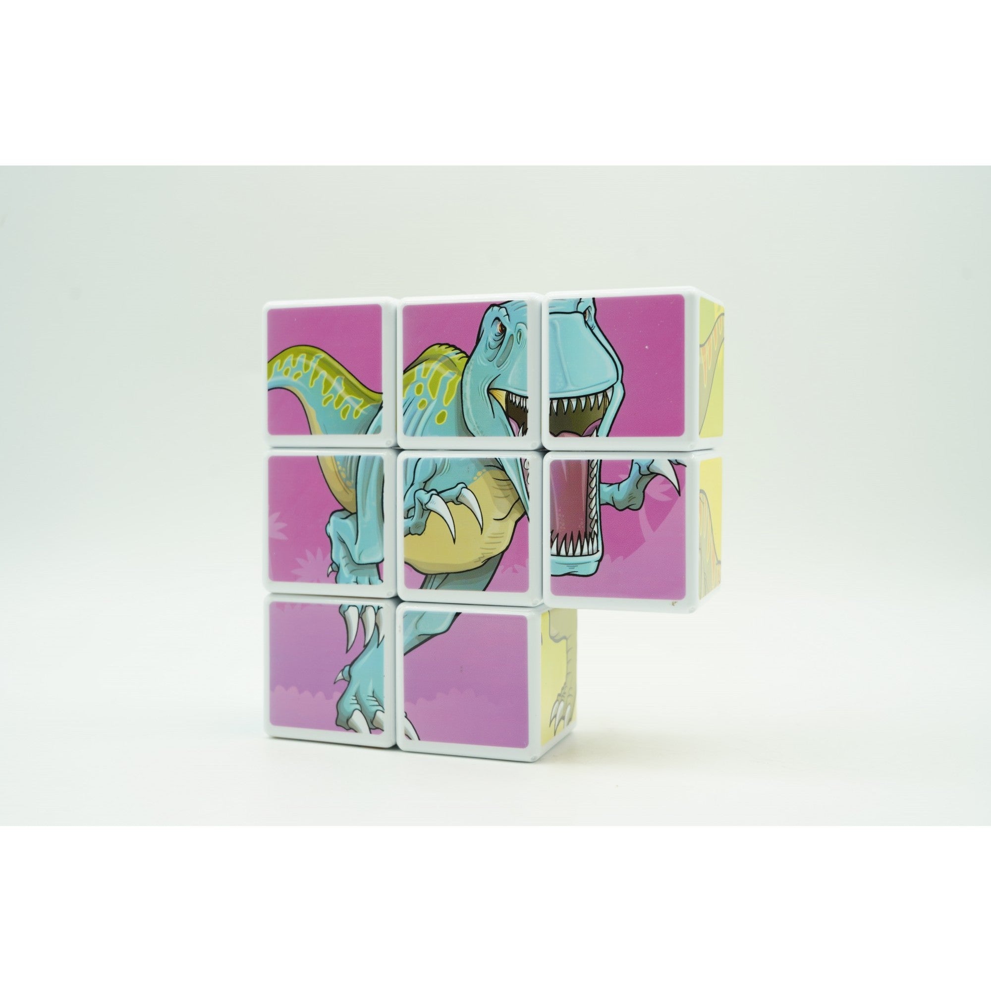 Set inteligent de cuburi magnetice pentru copii, 8 piese, cutie depozitare, puzzle dinozauri, +3 ani, multicolor