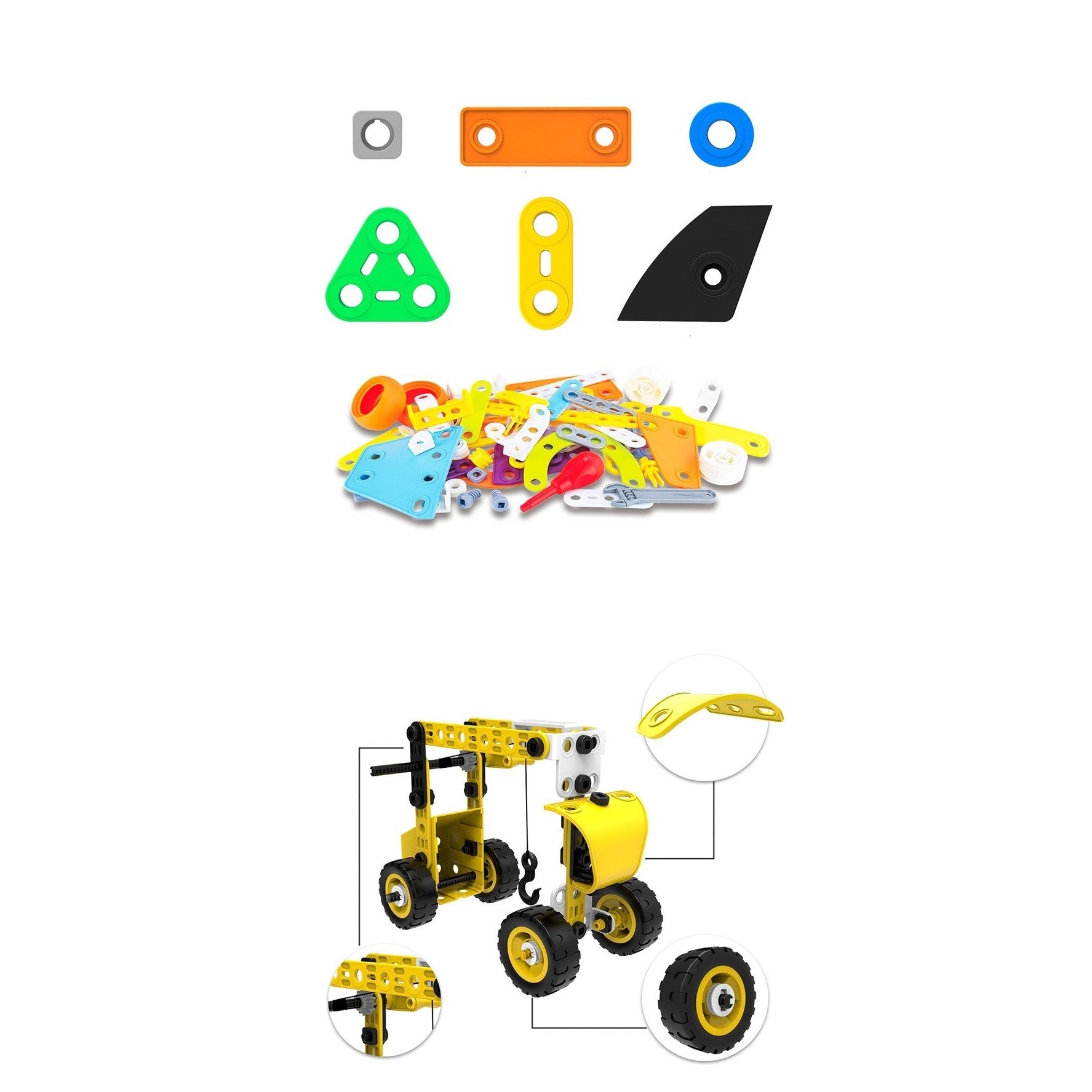Set pentru construit masini, educativ si creativ, 100 piese