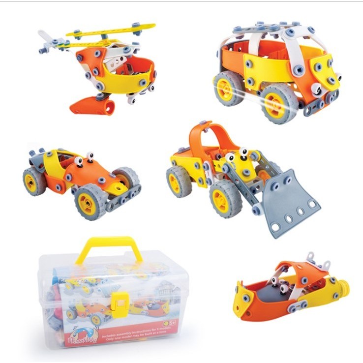 Set pentru construit masini, educativ si creativ, 148 piese