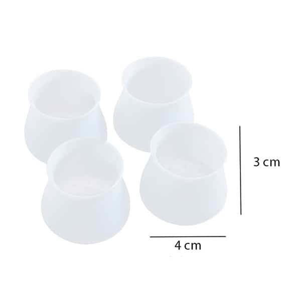 Set 8x protectii din silicon pentru picioare scaun, masa, mobila, gri