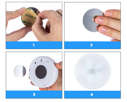 Lampa LED, portabila, cu senzor de miscare si incarcare prin USB, detectie zi/noapte, 2.5W, 20 lumeni