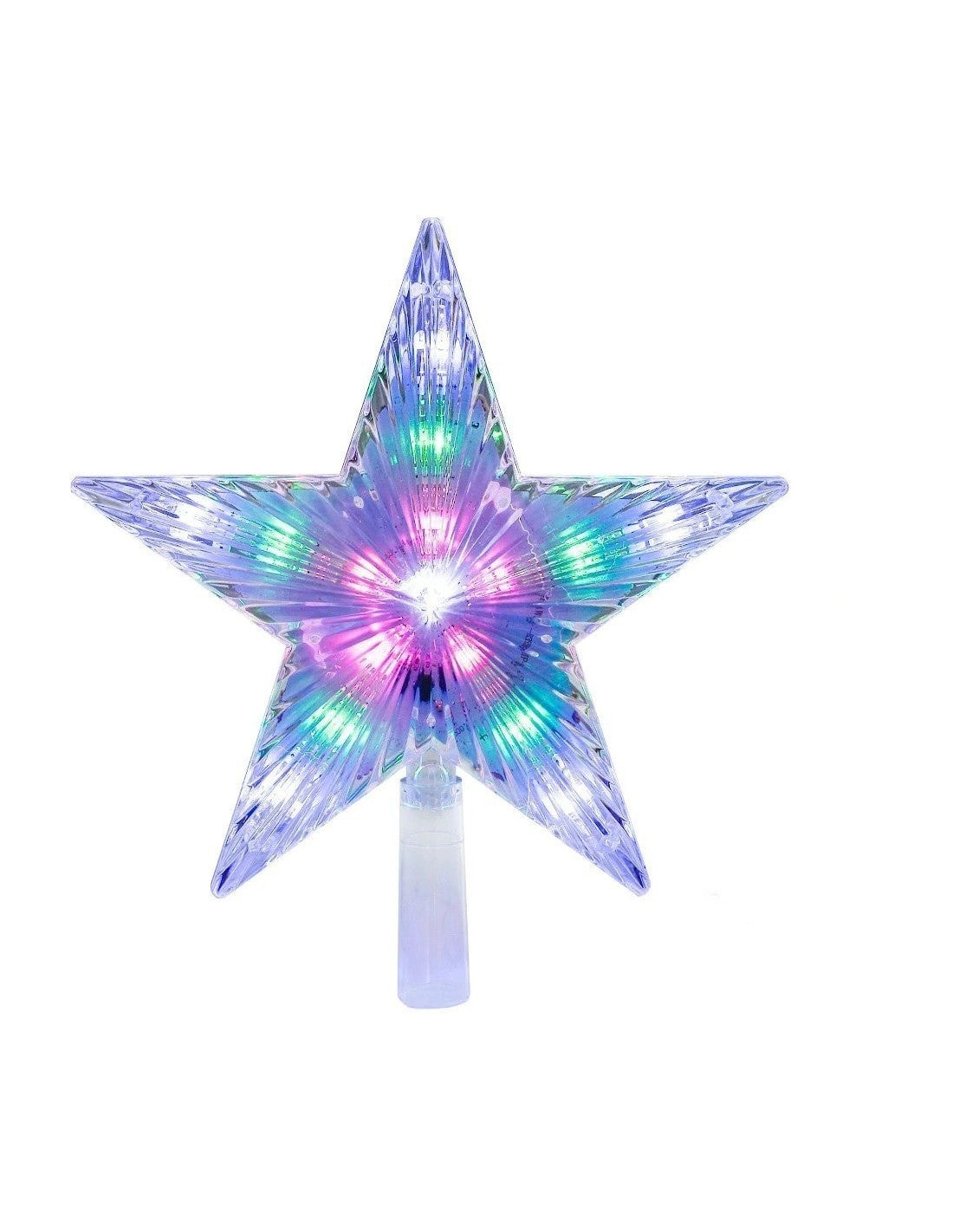 Stea cu LED pentru varful bradului, multicolor, 10/15 LED