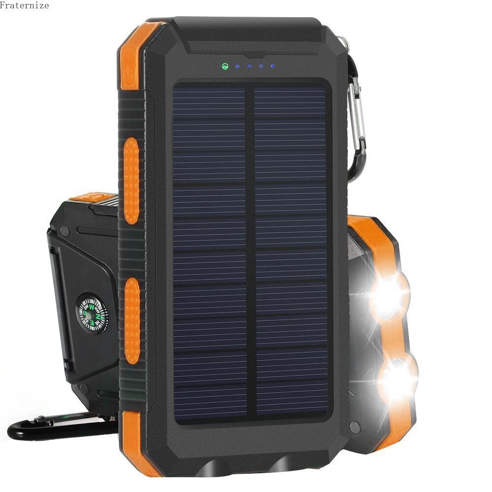 Baterie externa solara Powerbank, LED, 20000 mAh