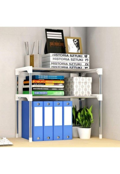 Suport organizator cu 2 rafturi, telescopic si multifunctional