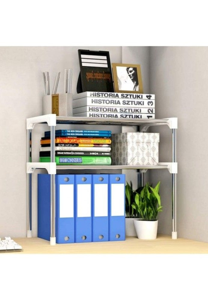Suport organizator cu 2 rafturi, telescopic si multifunctional