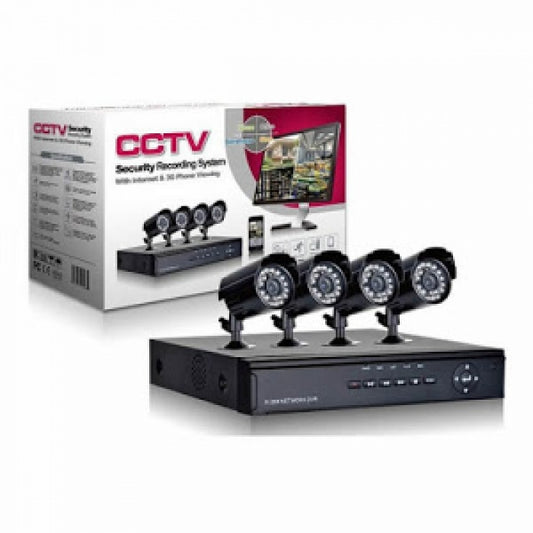 Sistem supraveghere CCTV kit DVR 4 camere exterior/interior