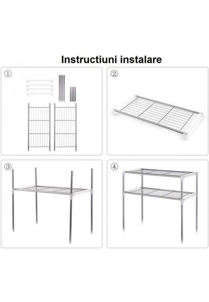 Suport organizator cu 2 rafturi, telescopic si multifunctional