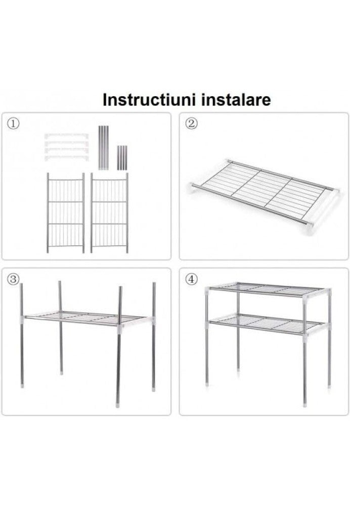 Suport organizator cu 2 rafturi, telescopic si multifunctional
