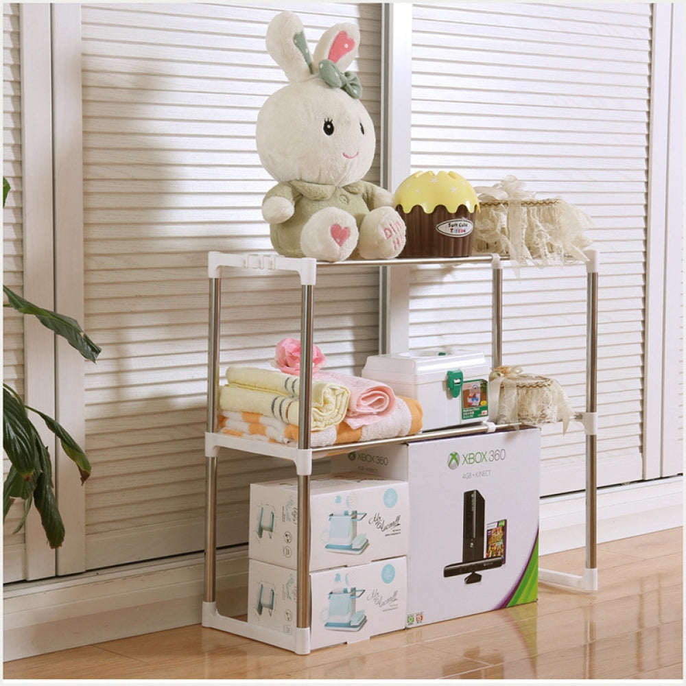 Suport organizator cu 2 rafturi, telescopic si multifunctional