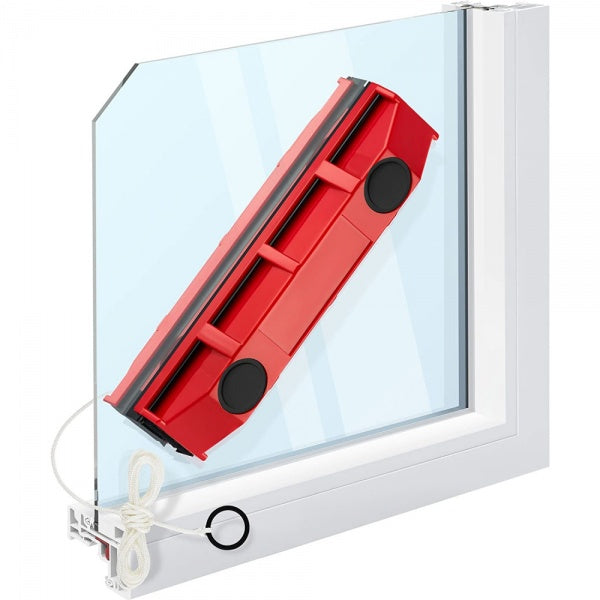 Stergator cu prindere magnetica pentru geamuri subtiri si sistem de siguranta atasat