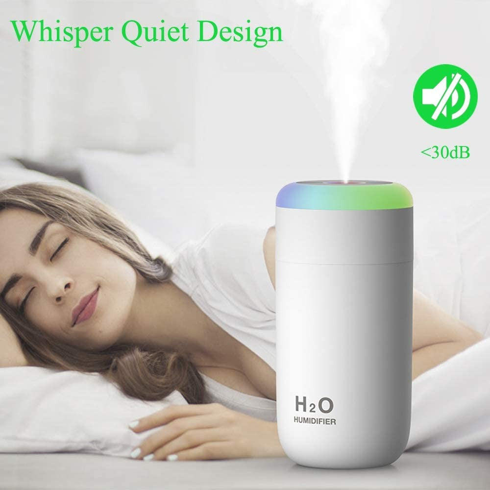Umidificator H20 cu difuzor de aroma, culori RGB, Alb