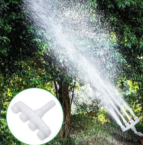 Pulverizator de apa cu 4 capete, pentru gradina, alb